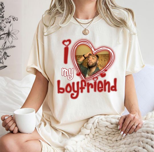 Discover I Love My Boyfriend Shirt Custom Picture, I Love My Boyfriend Custom Photo Shirt