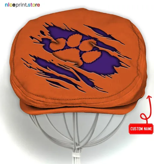 Discover Clems*on Team Tiger*s Jeff Cap NC*AA Golf Cap NCA*A Driving Cap Newsboy Cap22