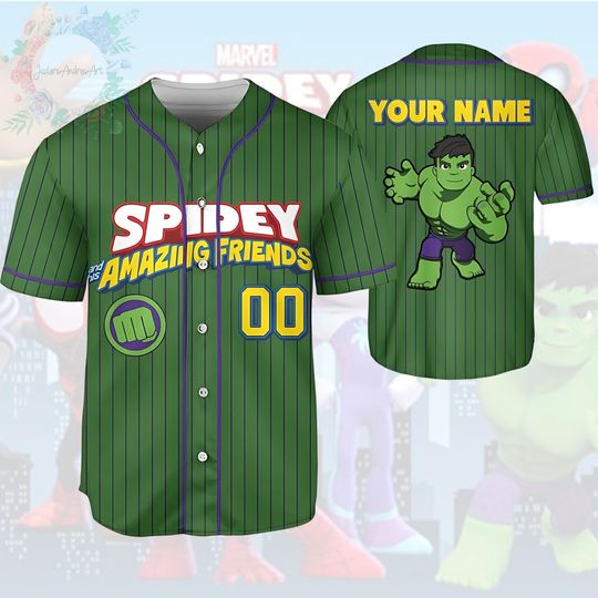 Discover Hulk Spidey and His Amazing Friends Birthday Baseball Jersey, Spiderman shirts, Spidey Jersey, Superhero Basbeall Jersey.