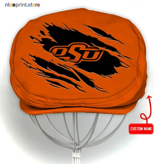 Discover Okla*homa*State Team Cowbo*ys Jeff Cap N*CAA Golf Cap Driving Cap Newsboy Cap22