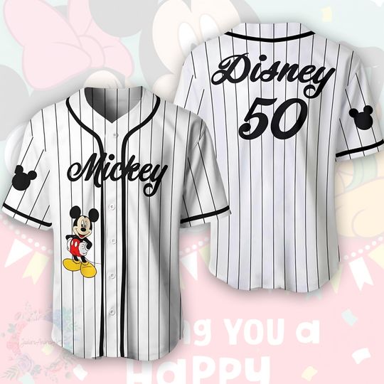 Discover Disney Mickey Baseball Jersey, Mickey Kid Youth Adult Baseball Jersey, Disney Mouse Birthday Gift