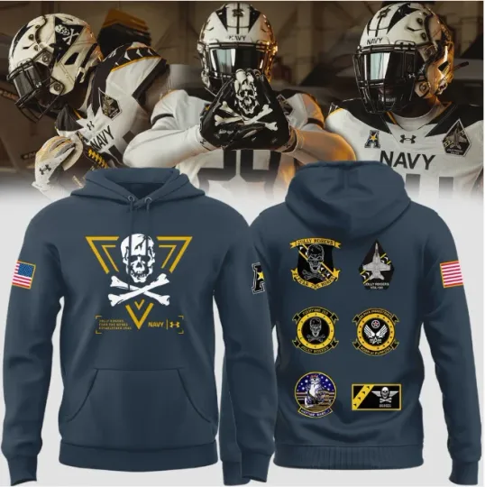 Discover Special New Jolly Rogers Navy Football Hoodie 3D Gift For Valentine