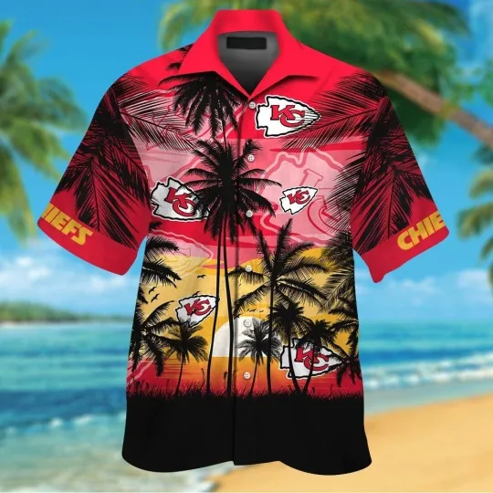 Discover Kansas City Football Short Sleeve Button Up Tropical Shirt Hawaiian Shirt