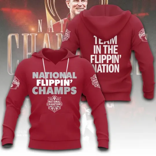 Discover Indiana  Football 2025 National Champions 3D Apparel Hoodie