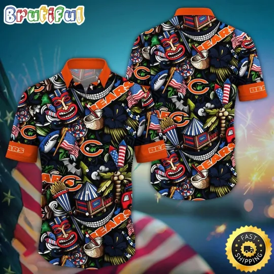 Discover football Chicago Hawaiian Shirt Tiki Me Off Aloha Shirt