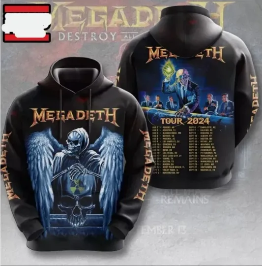 Megadeth Band Design Tour All Over Print Hoodie 3D Gift For Valentine