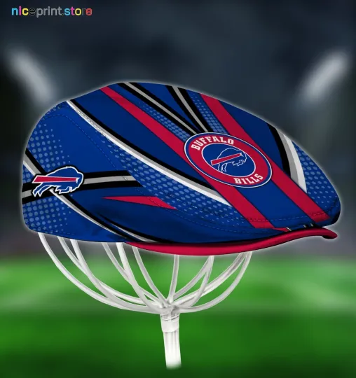 Discover Buffalo Team Bill*s Jeff Cap Newsboy Cap Flat Golf Driving Hat for Men 29