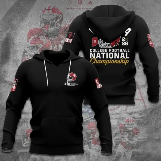 Discover Hoosiers Football 2026 National Championship 3D Apparel Hoodie