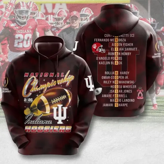 Discover Hoosiers Football National Championship 3D Apparel Hoodie