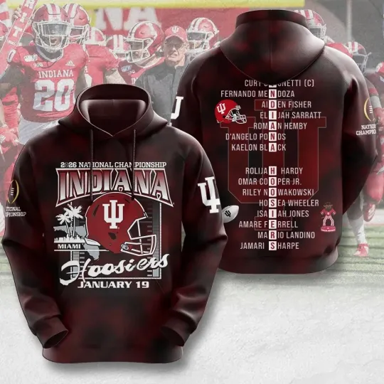 Indiana Football National Championship 3D  Hoodie