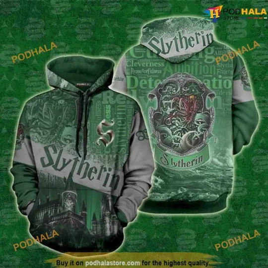 Discover Harry Potter Slytherin House All Over Print 3D Hoodie