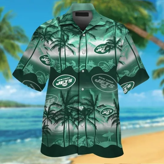 Discover New York Football Short Sleeve Button Up Tropical Hawaiian Shirt VER018