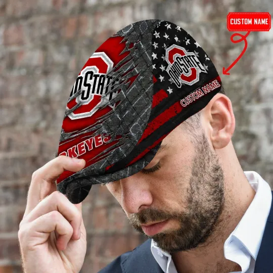 Discover Ohio*State Team Buckeyes Jeff Cap NCAA Golf Cap NCAA Driving Cap Newsboy Cap