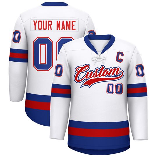 Discover KXK Custom Lace-Up Hockey Jersey: Personalized Name & Number