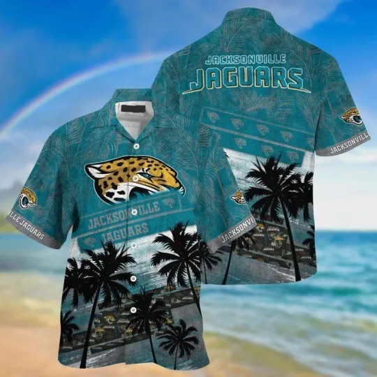 Discover Jacksonville Football Sunset Palms Hawaiian Shirt