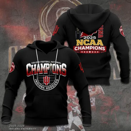 Discover Hoosiers Football 2025 National Champions 3D Hoodie