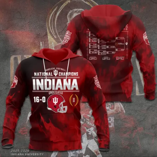 Discover Hoosiers Football 2025 National Champions 3D Hoodie