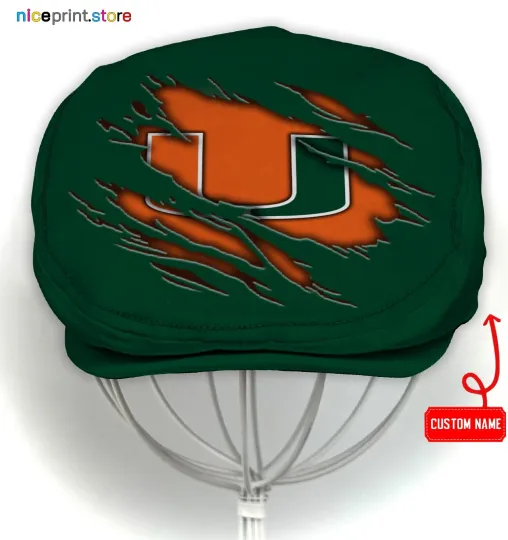 Miami Team Hurricane Jeff Cap Golf Cap Newsboy Cap