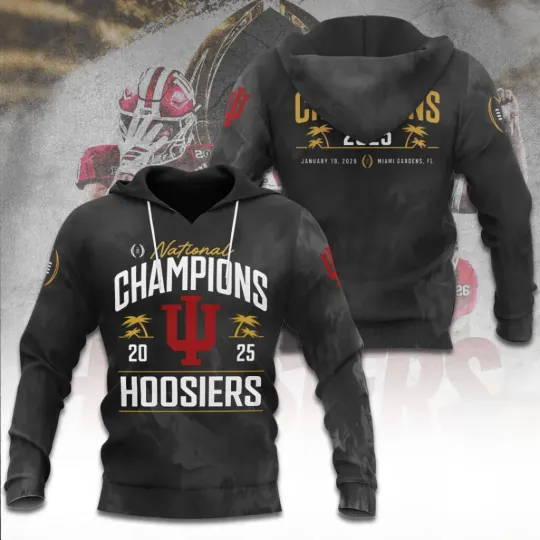Discover Hoosiers Football 2025 National Champions 3D Hoodie