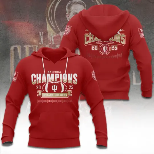 Discover Hoosiers Football 2025 National Champions 3D Hoodie