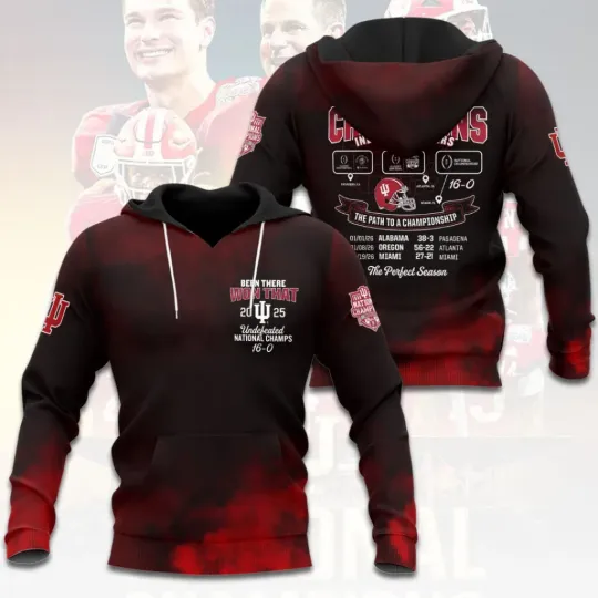 Discover Hoosiers Football 2025 National Champions 3D Hoodie