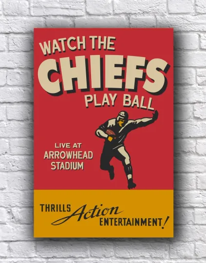 Kansas City Chiefs Football Vintage Poster Vertical Cardstock