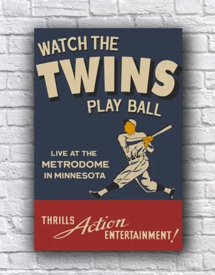 Minnesota Twins Live at the Metrodome Vintage Style Play Ball Cardstock Poster