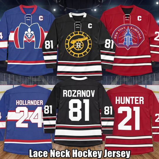 Discover ROZANOV & HOLLANDER Hockey Jersey, Lace Neck or Classic Style, Heated Rivalry Inspired Shirt, Ilya Rozanov Shane Hollander, Hockey Romance