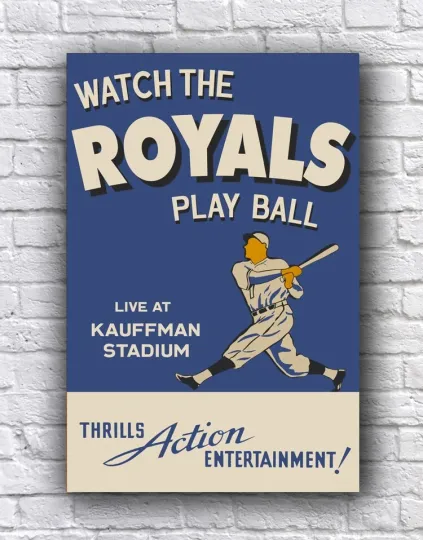 Discover Kansas City Royals Live Vintage Style Play Ball Cardstock Poster