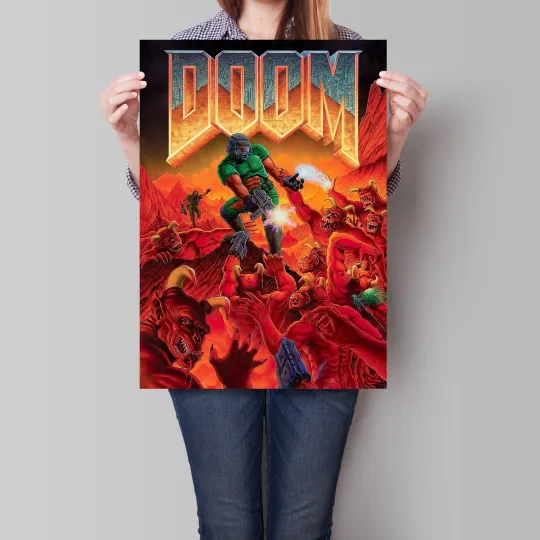 Discover Dooom Poster Gaming Art Print Vertical Premium Matte Poster