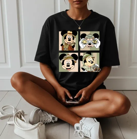 Mnnie And Mickey Safari T-Shirt, Gift For Friends