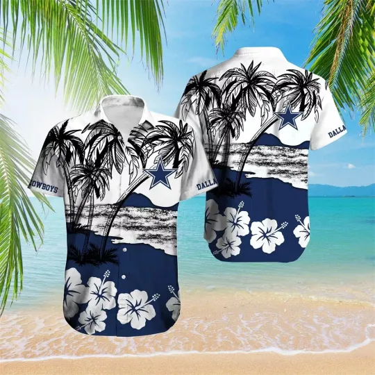 Discover Dallas Football Coastal Escape Hawaiian Shirt