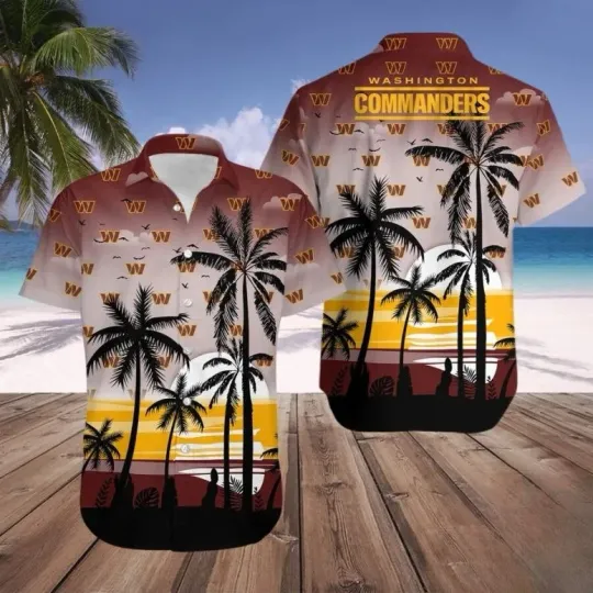 Discover Washington Football Beach Sunset Hawaiian Shirt