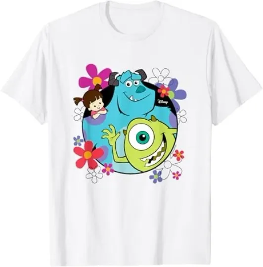 Discover Disney Monsters Inc Sully Mike Wazoski Boo Floral T-Shirt