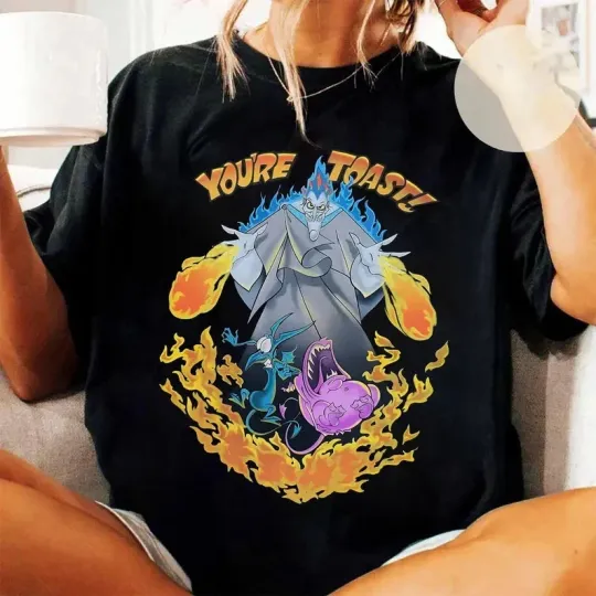 Discover Disney Villains Hades Panic Pain You're Toast Fire T-Shirt