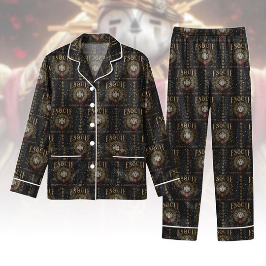 Discover Esquire Tarot Style Pajama Set, Dark Vintage Astrology Print Sleepwear, Mystic Gothic PJs, Cozy Occult Gift Set, Nightwear for Tarot Lo