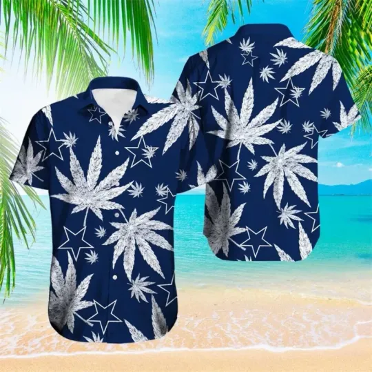Discover Dallas Football Leafy Stars Hawaiian Shirt