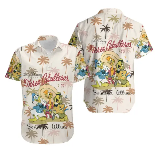 Discover The Three Caballeros Donald Duck Jose Carioca and Panchito Disney Hawaiian Shirt