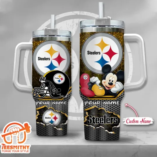 Discover Custom Pittsburg Steeler Mickey Mouse Quencher Tumbler  40oz
