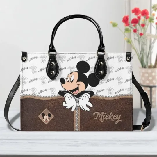 Discover Mickey Mouse Leather Handbag, Disney Bag, Cute Shoulder Bag Gift