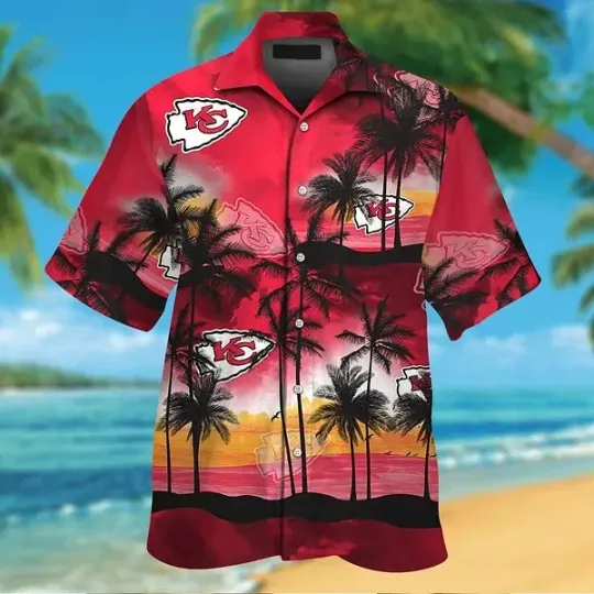 Discover Kansas City Football Short Sleeve Button Up Tropical Hawaiian Shirt VER027