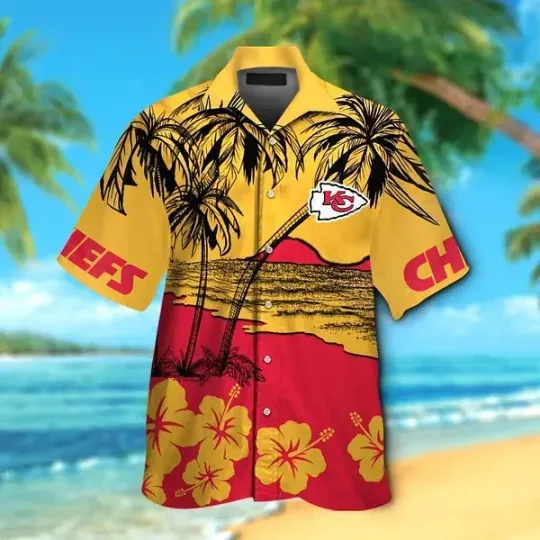 Discover Kansas City Football Short Sleeve Button Up Tropical Hawaiian Shirt VER018