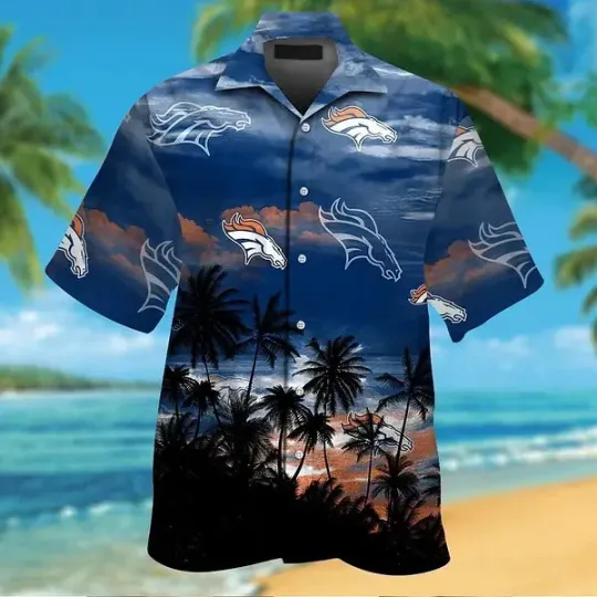 Discover Denver Football Short Sleeve Button Up Tropical Hawaiian Shirt VER010