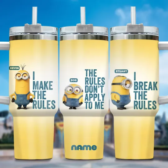 Discover Yellow Cartoon Character Inspired Custom Tumbler with Handle