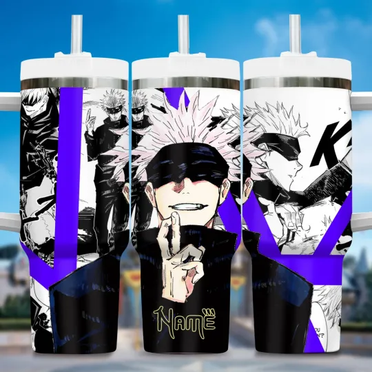 Discover Anime Sorcerer Inspired Custom Tumbler with Handle