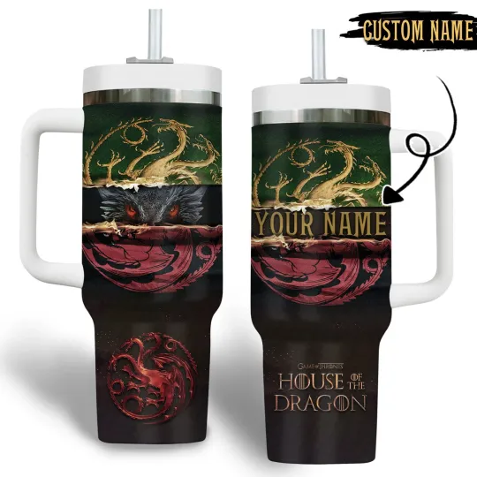 Discover Fantasy Kingdom Style Custom Tumbler with Handle