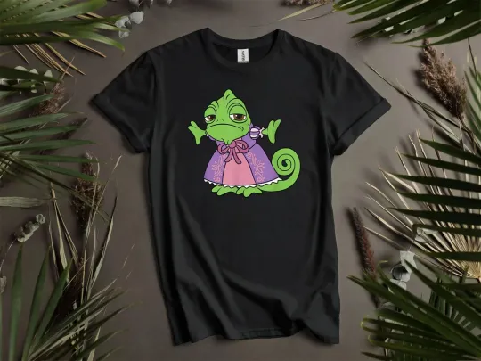 Discover Disney Cute Pascal Dressed Up Portrait Rapunzel T-Shirt, Gift For Friends