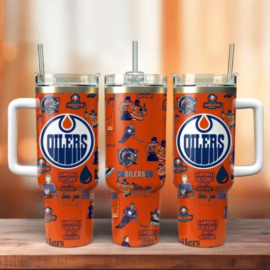 Discover Hockey Team Style Tumbler with Handle