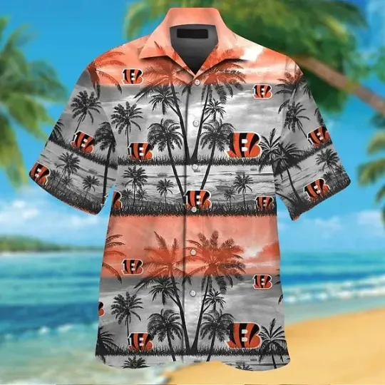 Discover Cincinnati Bengals Short Sleeve Button Up Tropical Hawaiian Shirt VER012