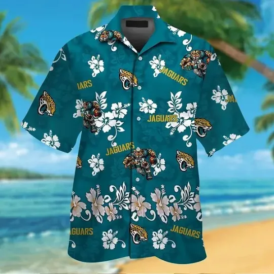 Discover Jacksonville Jaguars Short Sleeve Button Up Tropical Hawaiian Shirt VER015
